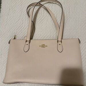 Coach Cream Leather Tote Bag
